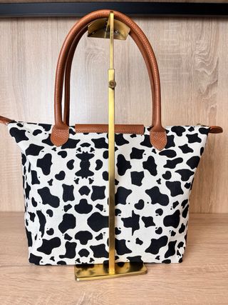 Bolso estampado vaca blanco y negro NUEVO