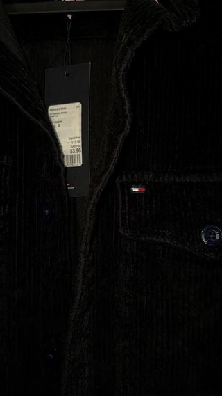 Giubbotto Tommy Hilfiger Nero in Corduroy Nuovo