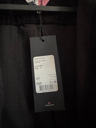 Giubbotto Tommy Hilfiger Nero in Corduroy Nuovo