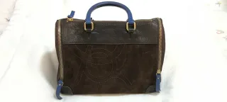 Bolso Piel Purificación García Marrón y Azul