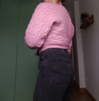 Jersey cruzado corto rosa