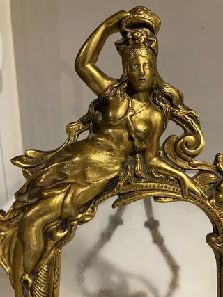 Marco Portafotos Antiguo Art Nouveau Bronce