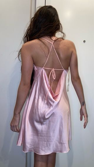 Vestido seda rosa tirantes