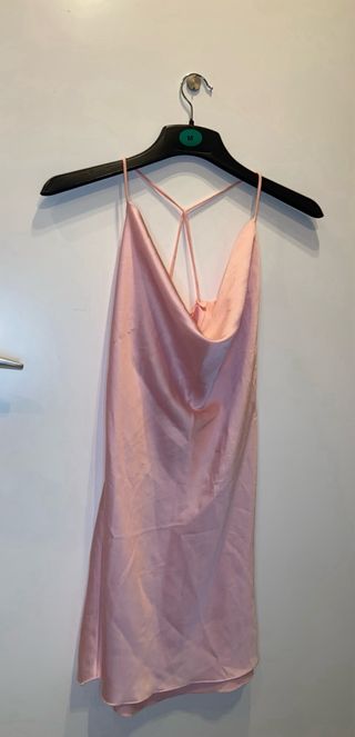 Vestido seda rosa tirantes