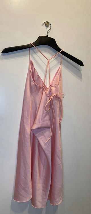 Vestido seda rosa tirantes