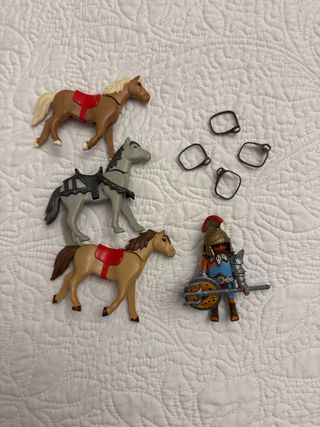 Conjunto Playmobil: 2 cavalli, gladiatore