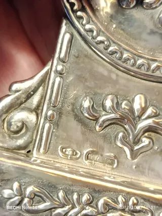 Orologio da tavolo in argento