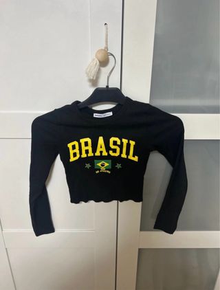 Camiseta corta Brasil negra