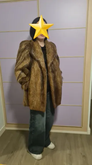 Abrigo de pelo natural marrón