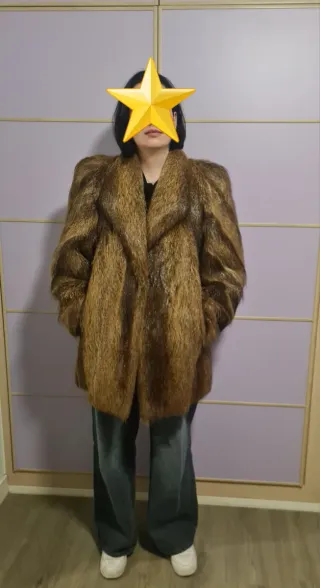 Abrigo de pelo natural marrón