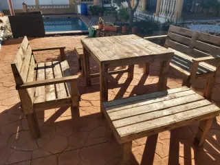 Conjunto Terraza Madera Palets Reciclada