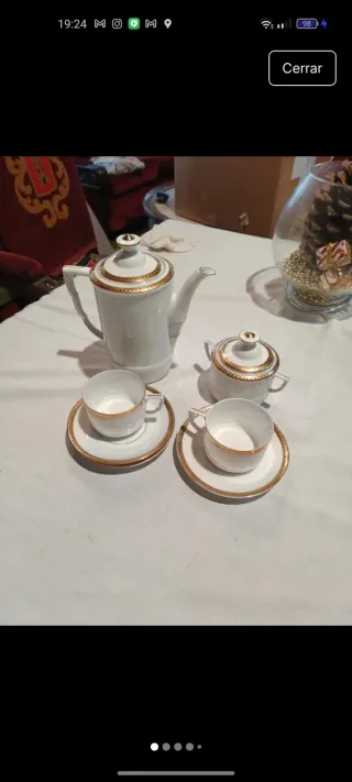 Duo di caffè in porcellana dorata