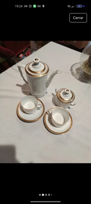 Duo di caffè in porcellana dorata