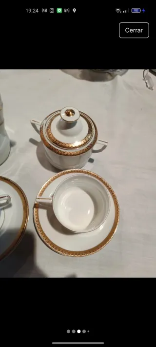 Duo di caffè in porcellana dorata