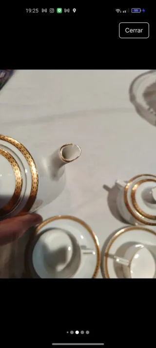 Duo di caffè in porcellana dorata