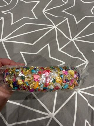 Diadema piedras naturales y doradas