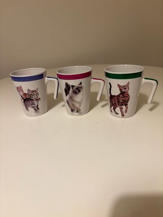 Set 3 tazze con gatti