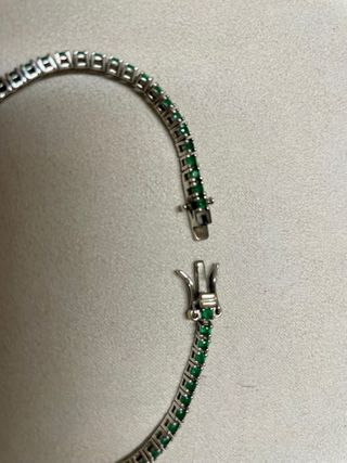 Bracciale tennis donna argento e zirconi verdi