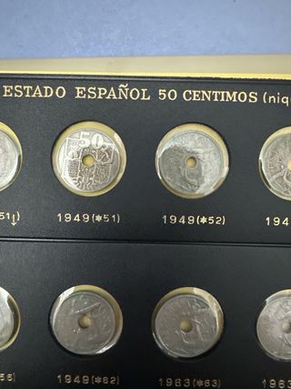 10 Monedas 50 Céntimos Níquel/Aluminio 1949-1963