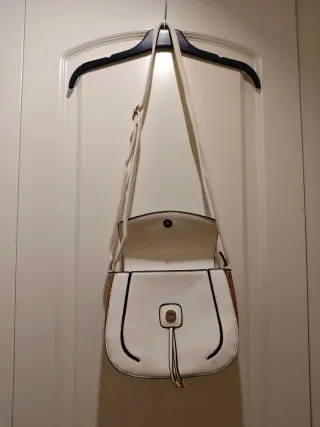 Bolso bandolera azul y blanco