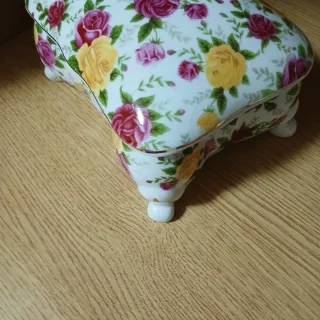 Portagioie/Portadolci in porcellana floreale