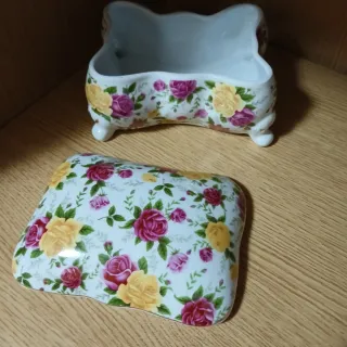 Portagioie/Portadolci in porcellana floreale