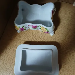 Portagioie/Portadolci in porcellana floreale