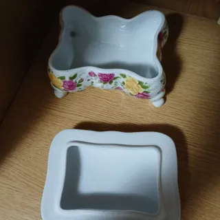 Portagioie/Portadolci in porcellana floreale