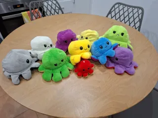 Pack 9 Peluches Pulpo Reversible