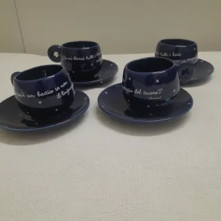 4 Tazzine + piattini Baci Perugina Anni '80