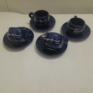 4 Tazzine + piattini Baci Perugina Anni '80