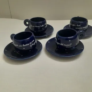 4 Tazzine + piattini Baci Perugina Anni '80