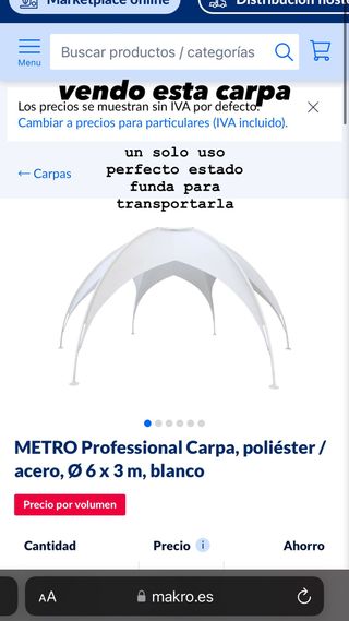 Tenda da Giardino Bianca 6x3m