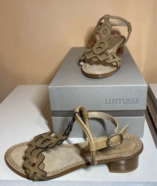 Sandali Lottusse in pelle beige da donna