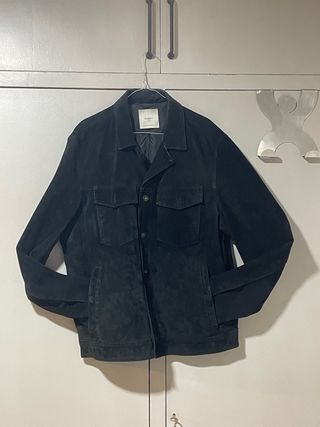 Cazadora ante negra Mango hombre Talla XL