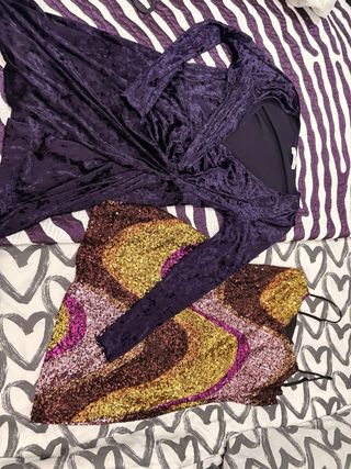 Vestidos fiesta Stradivarius y Mango Talla L