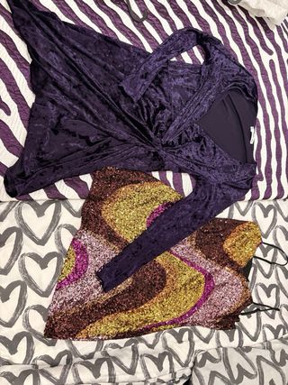 Vestidos fiesta Stradivarius y Mango Talla L