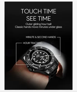 Reloj Eutour Negro Acero Inoxidable