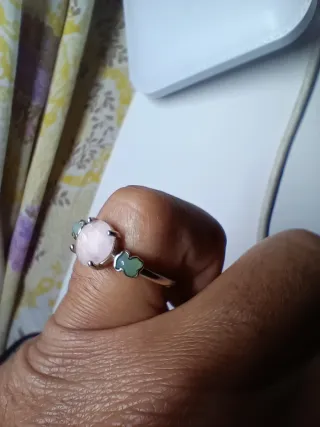 Anillo TouS Rosa y Verde Talla 14