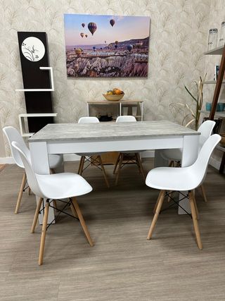 Mesa Comedor Extensible + 4 Nordicas Oferta