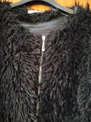 Chaquetón negro pelo mujer