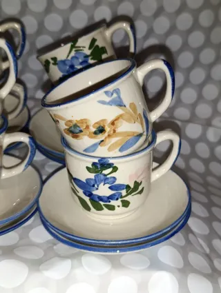 Set 12 tazzine ceramica decorate