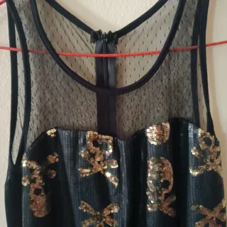 Mini abito con teschi dorati