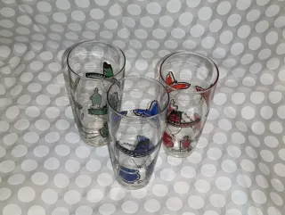 Set 3 Bicchieri Vetro Stile Messicano