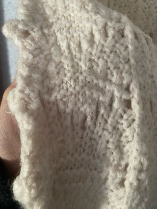 Jersey punto calado bolas beige