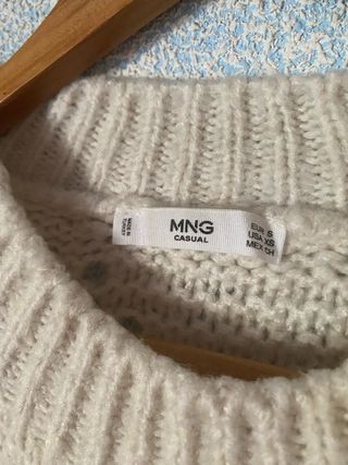 Jersey punto calado bolas beige