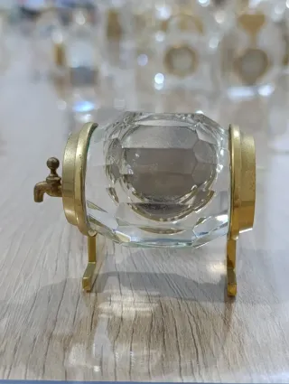 Orologio da tavolo vintage cristallo e ottone