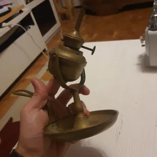 Lampada a olio vintage in metallo