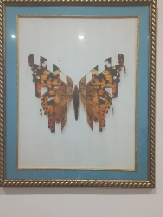 Quadro Fiore Rosa con Cornice Argentata