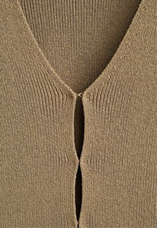 Massimo Dutti cárdigan punto lino beige